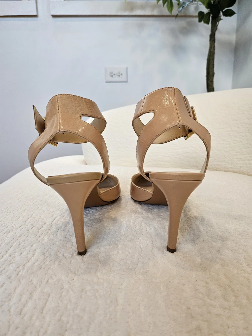 Nine West Women's Nude Pointed-Toe Ankle Strap Pumps